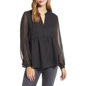 GIBSON PEPLUM POLKA DOT BLOUSE 💖IN STORES💖